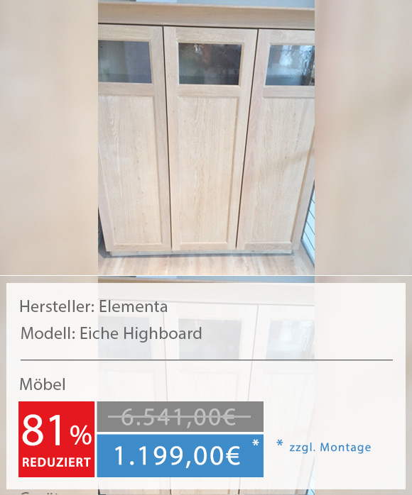 musterkuechen-elementa-eiche-highboard Musterküche Küchenstudio Hannover Elementa Eiche Highboard